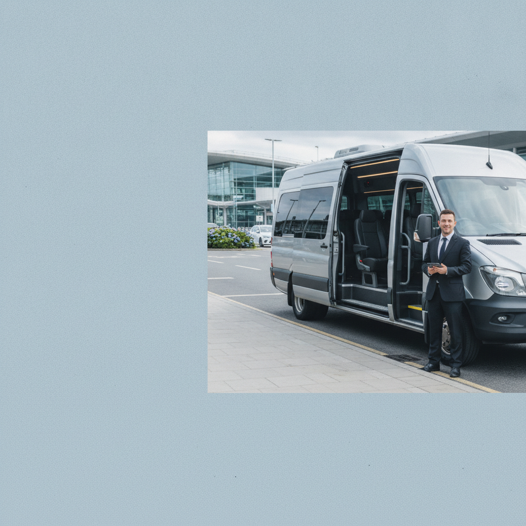 Meet & Greet at London City — executive minibus meeting a group at London City Airport